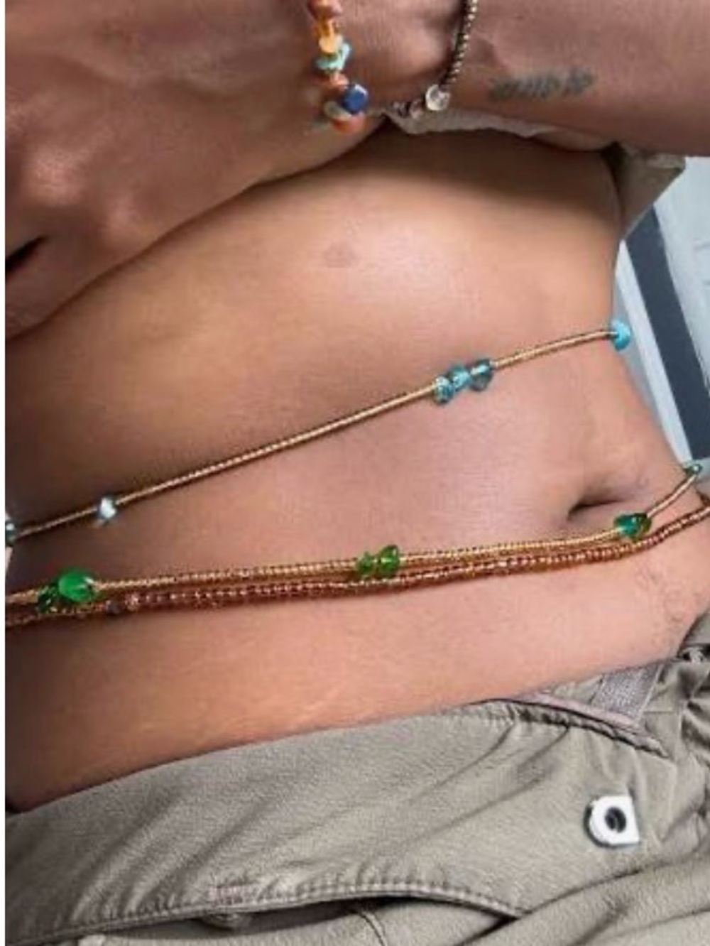 **INFO POST**Delicate Multi Gold,Green & Turquoise Beads 2nd Stage Intermediate